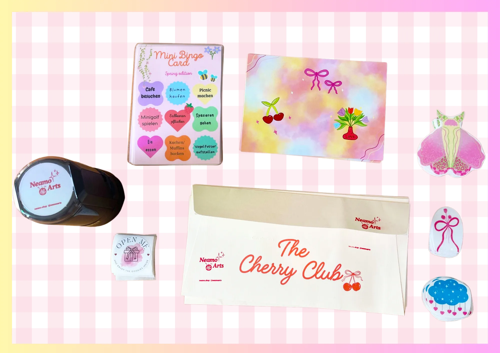 The Cherry Club Cherry Club Inhalte: Persönlicher Brief, Postkarte, Bingo Card, Sticker